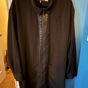 Karl Lagerfeld Women’s Rhinestone Logo Tape Longline Shirt